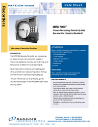 Thumbnail of document Data Sheet - MRC 7000 Circular Chart Recorder